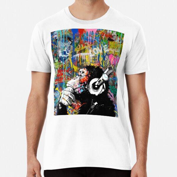 Monkey Thinker - Banksy Urban Contemporary C S to 5XL Made in the AU/USA T-Shirt