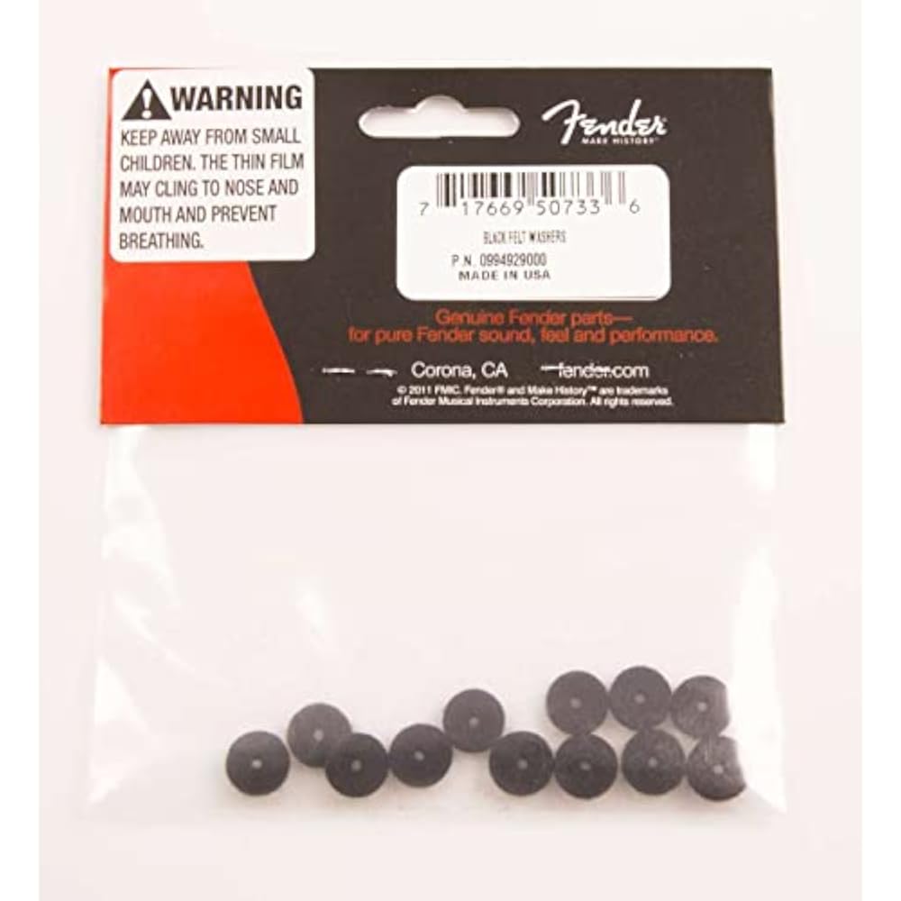 Fender Black Strap Button Felt Washers 12 Strap Pin Felt Washers Pack of 12