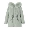 Women's Casual Warm Versatile Large Collar Solid Color Thickened Cotton Coat Jacket