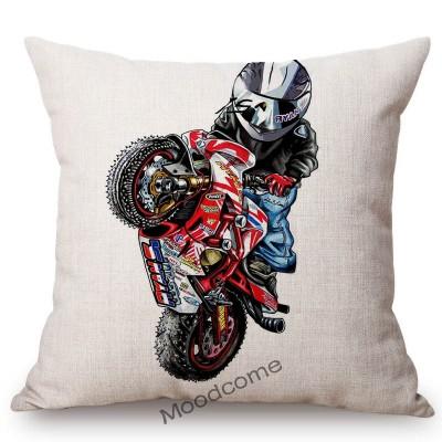 Xtreme Sport Motorcycle Stunting Riding Mtx Cute Cartoon Stunters Decorative Sofa Throw Pillow Case Cotton Linen Cushion Cover