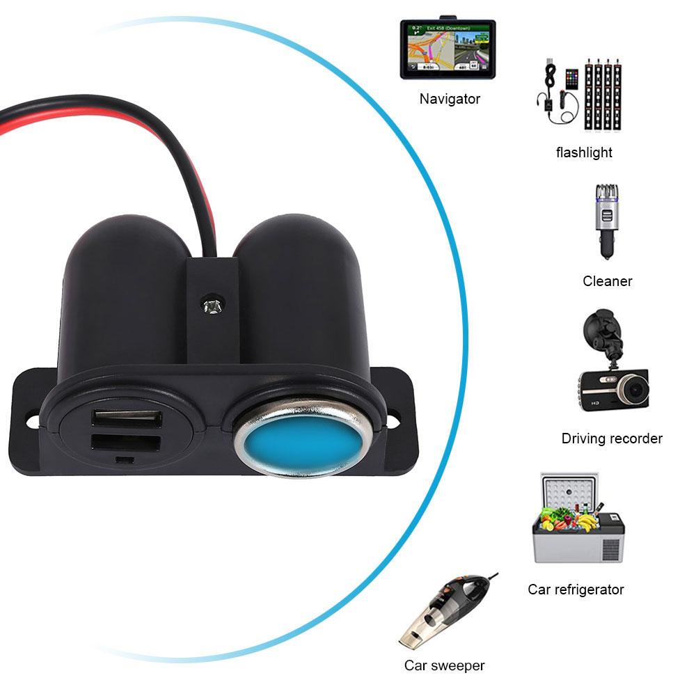Car Lighter Fast Charging Universal Car Charger with Double USB Port Car Interior Accessories for Tablet Smart Phone MP3 Player