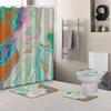 Watercolor Multi-Color Flowers Shower Curtain Sets Non-Slip Rug Toilet Lid Cover Bath Mat Waterproof Abstract Bathroom Curtains