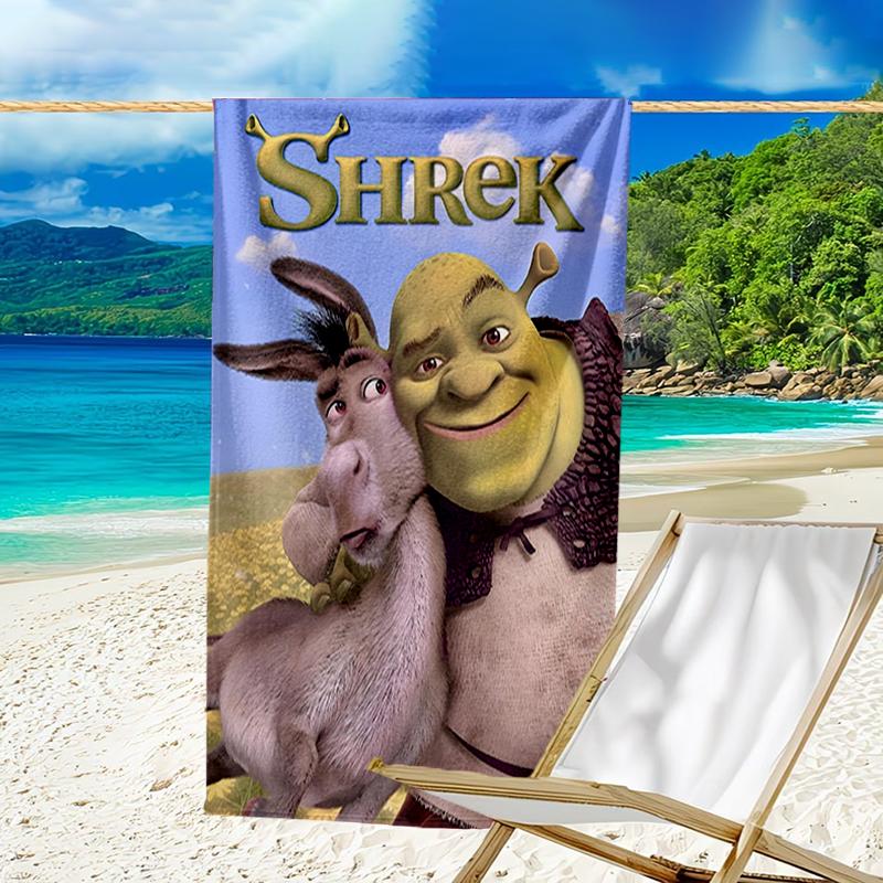 Ultra-weiches Strandtuch mit Shrek-Thema, ideal für Pool - Camping, Tauchen - Perfekter Reisebegleiter, Lebendiges Strandtuch.
