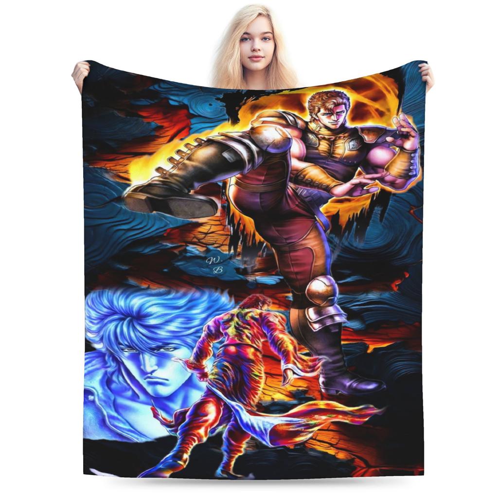 Warm Blanket Children Travel Hokuto No Ken Survivor Cute Throw Blanket  Flannel Bedspread For Living Room Funny Sofa Bed Cover