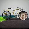 Iron Cycle Clock Model Handmade Vintage Rotating Handlebar Yellow