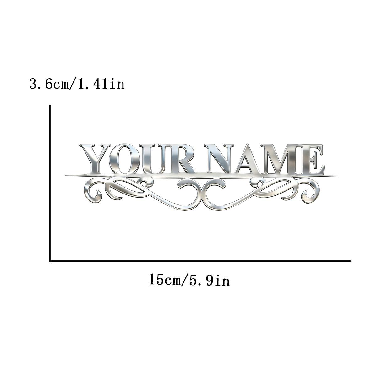 

Elegant Filigree YOUR NAME Custom Metal Logo 3D Car Sticker Stainless Steel Moto Fender Trunk Badge Decal Car Decor Accessories CT125