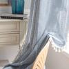 Striped Embroidered Semi-Blackout Rod Pocket Curtain