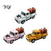 Autumn Farmhouse Home Decoration Halloween Pick-up Truck Alloy Figurine, Holding Pumpkin Vintage Car Statue, Statue Miniature Vehicle Ornament