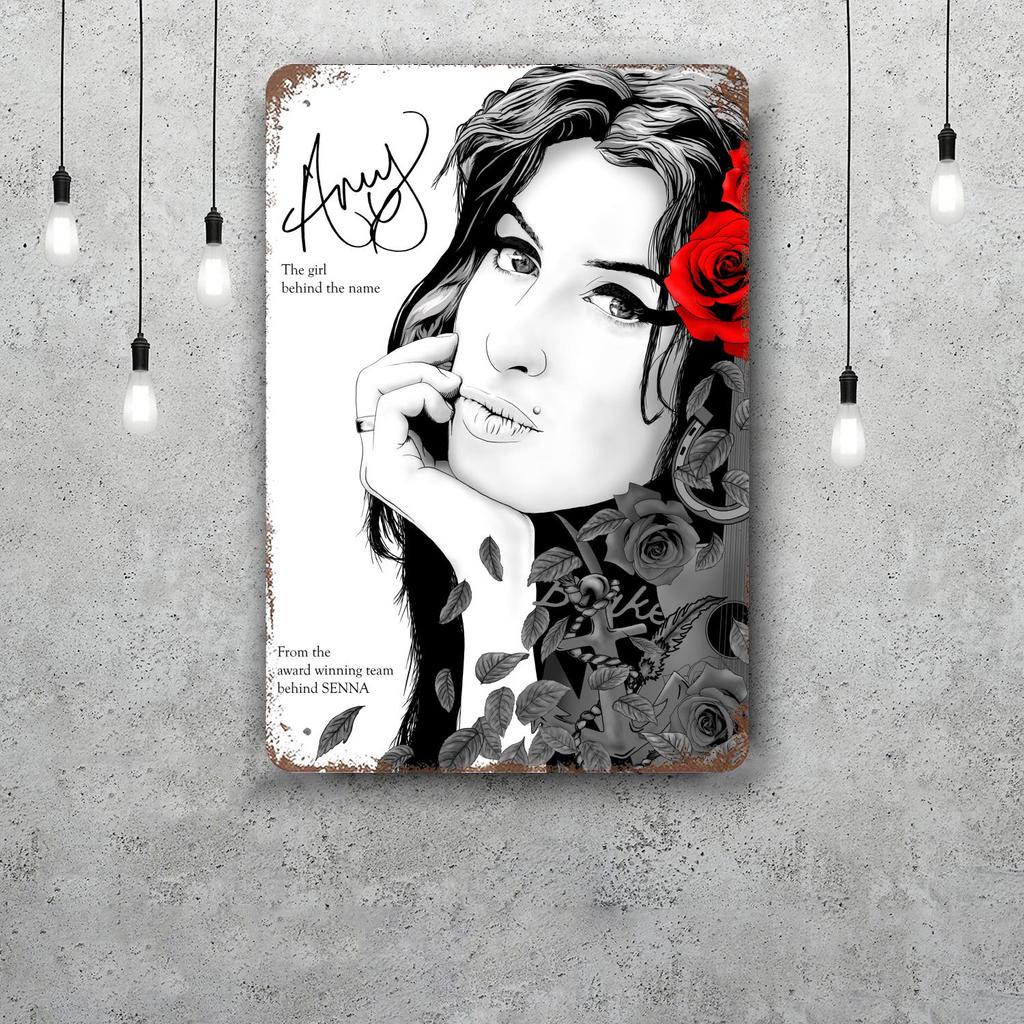 Amy whinehouse Klassiek Poster Roestig Metalen Plaat Retro Decoratief Bord Bar Man Cave Garage Club Metalen Bord Wanddecoratie