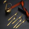 304 Stainless Steel Fruit Fork Cake Mooncake Fork Dessert Coffee Spoon Swan Shaped Base Combination Fruit Tableware Set YLE531