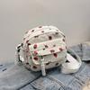 Korean Harajuku Shoulder Bag for Women Strawberry Pattern Trendy Crossbody Bag Corduroy Handbag Casual Multi-pocket Student Bag