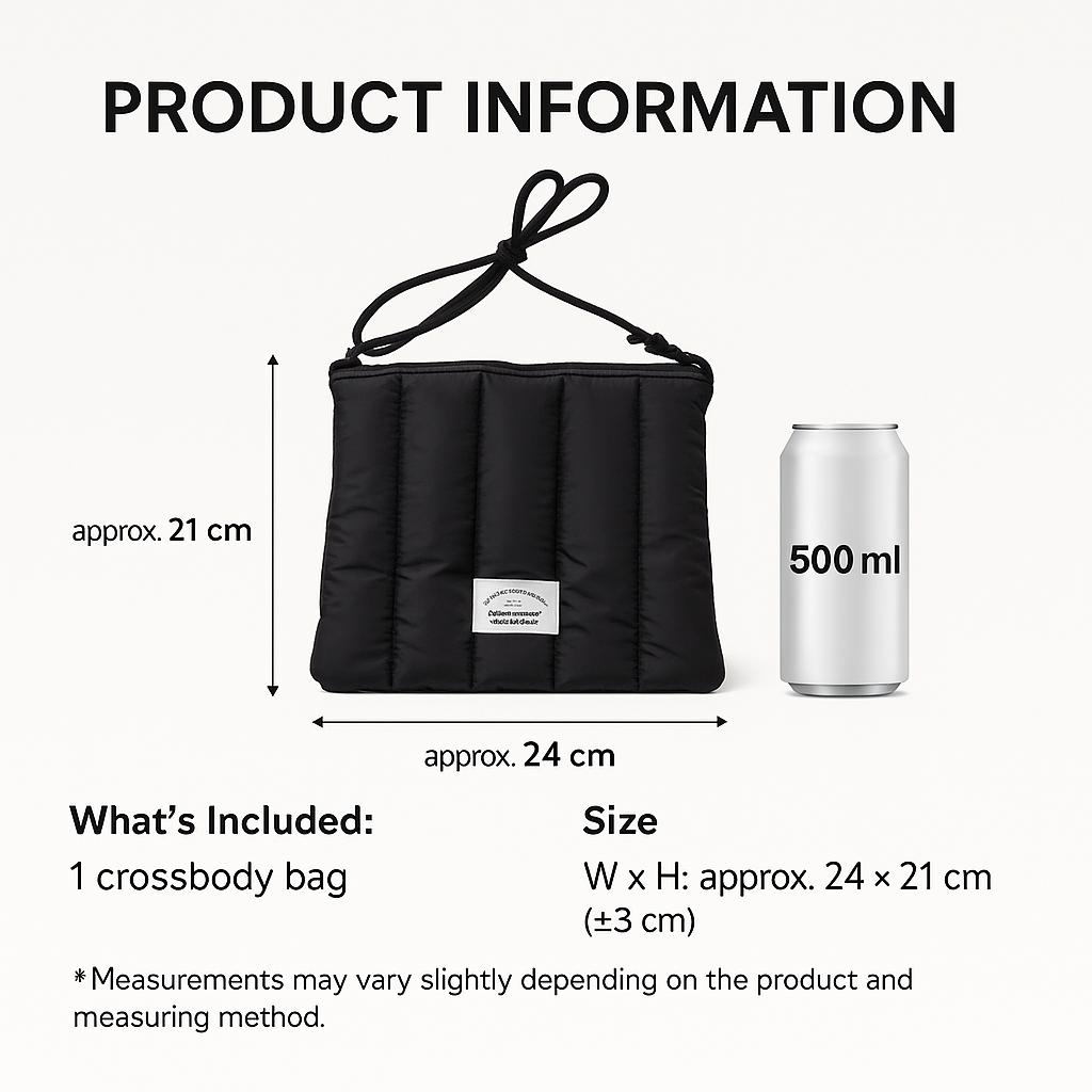Daiso Polstrovaná crossbody taška - Černá