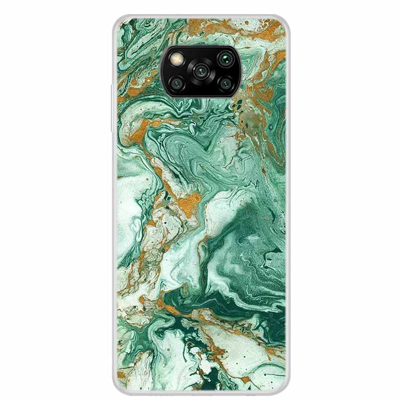 Phone Case For Xiaomi Poco X3 Pro Marble Patterns Back Cases Poco M6 Pro 4G F6 F5 F3 X6 X5 Transparent Soft Bumper Cover Fundas