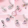 925 Silver Heart Beads DIY Jewelry Charms for Women Mothers Day Gift Bracelet Necklace Pendant