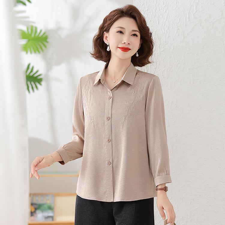 

Mid-Aged Mom Summer Nine-Sleeve Loose Casual Fashion Top 2XL