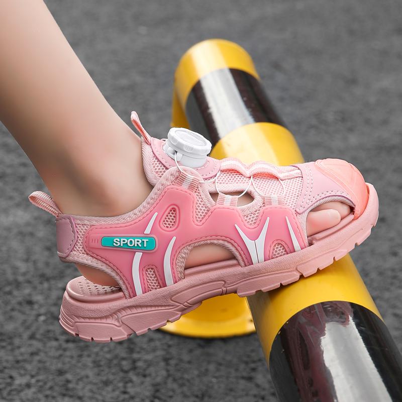 29-39 Sandali Estivi Antiscivolo Resistenti all'Usura Traspiranti alla Moda con Punta Chiusa Scarpe da Spiaggia per Bambini