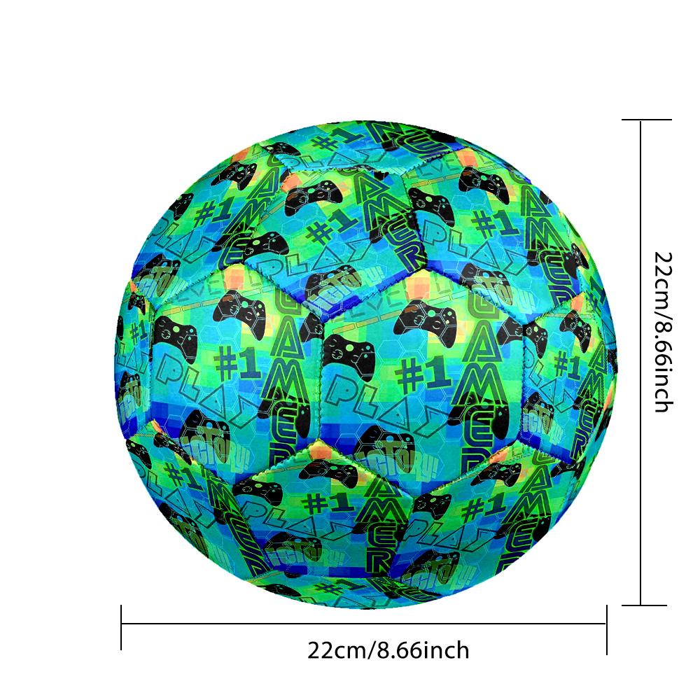 Gamepad Indoor Soccer Ball Size 5 Colorful All Ages Machine Stitched PVC Competition Ready Durable High-Bounce