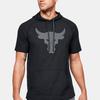 Under Armour Project Rock Charged Cotton Short Sleeve Hoodie Men Tops Black 1351525-001