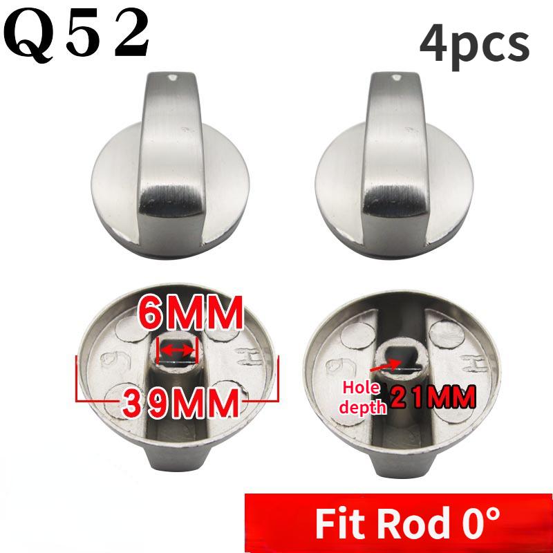 4 Stück Hochwertige Legierung Gasherd Drehschalter Knöpfe Set Küchenbrenner Ofenteile Griffe Ersatzknopf Kochfeldherd 6/8mm