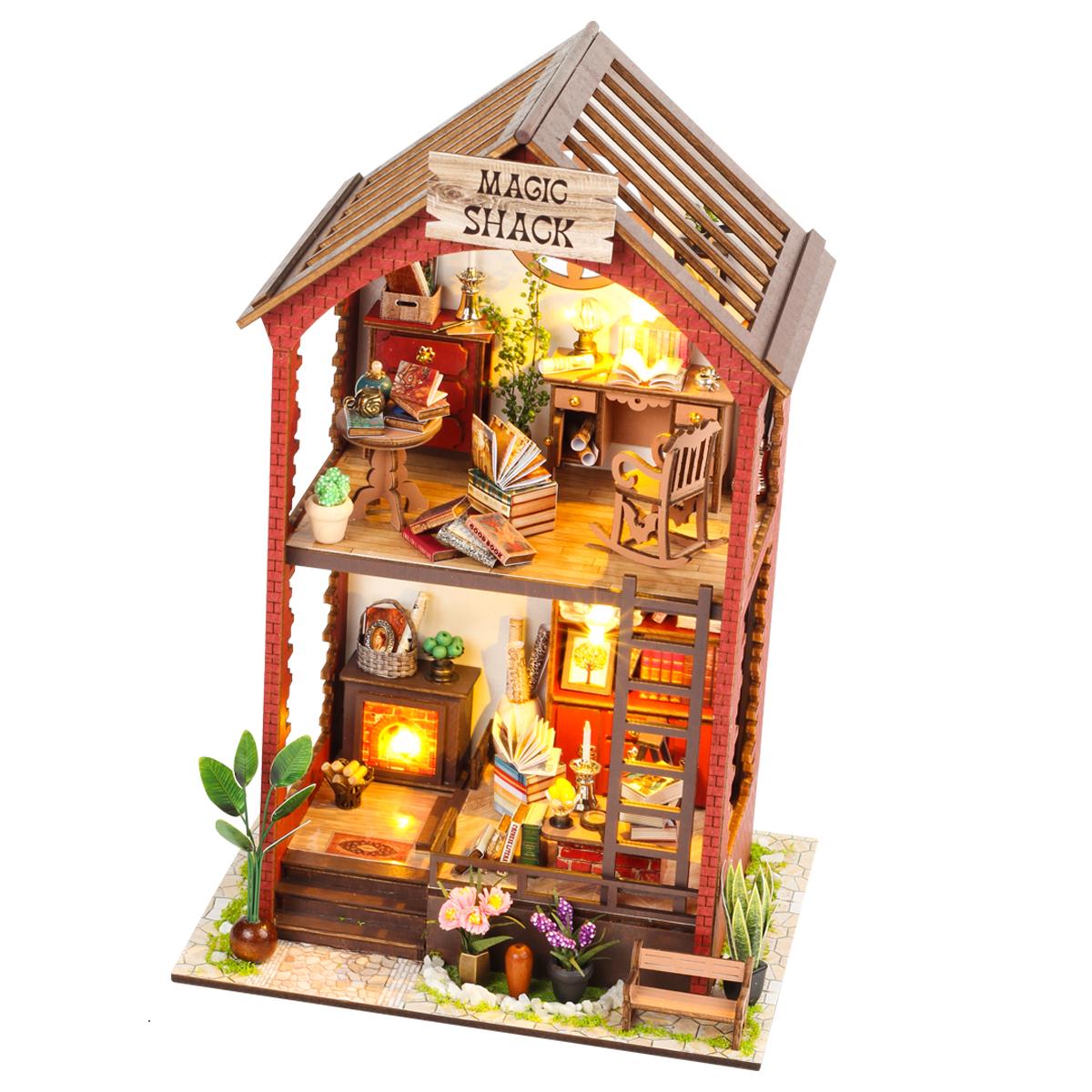 

Сборка вручную Сцена Модель книжного магазина Архитектура Украшения DIY Кукольный домик Мини 3D Головоломка Игрушечная комната Спальня Украшения