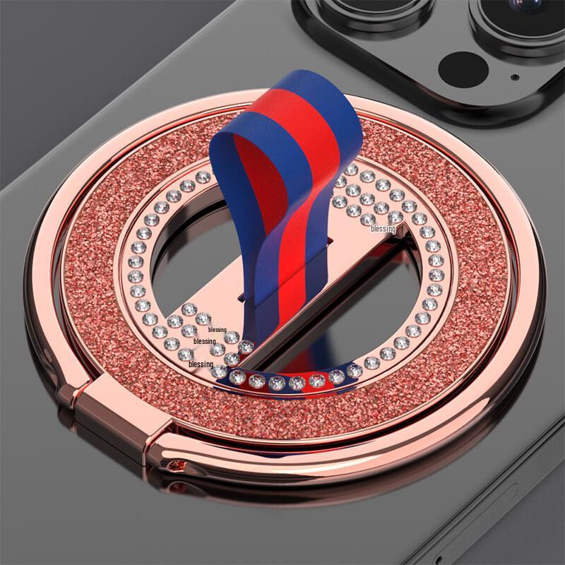360° Rotating Glitter Diamond Ring Buckle Phone Holder with Magnetic Magsafe Compatibility