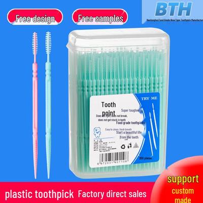 Lot de 200 Cure-dents Interdentaires Jetables avec Fil Dentaire - Boîte en Plastique pour Usage Domestique
