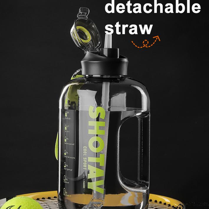 WTEMPO Large Capacity Sport Water Bottles Men's and Women's Outdoor Fitness Water Cup Portable with Lifting Rope Sports Plastic Water Cup with Straw