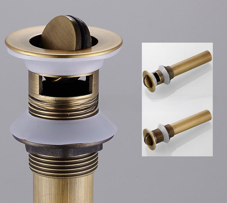 European Retro Pop-Up Brass Drainer In Antique Bronze Finish