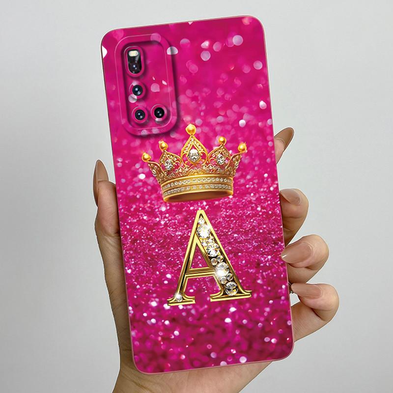 For Vivo V19 1933 Case Luxury Crown Letters Couple Liquid Silicone Soft Phone Cases For Vivo V 19 Camera Protection Back Cover