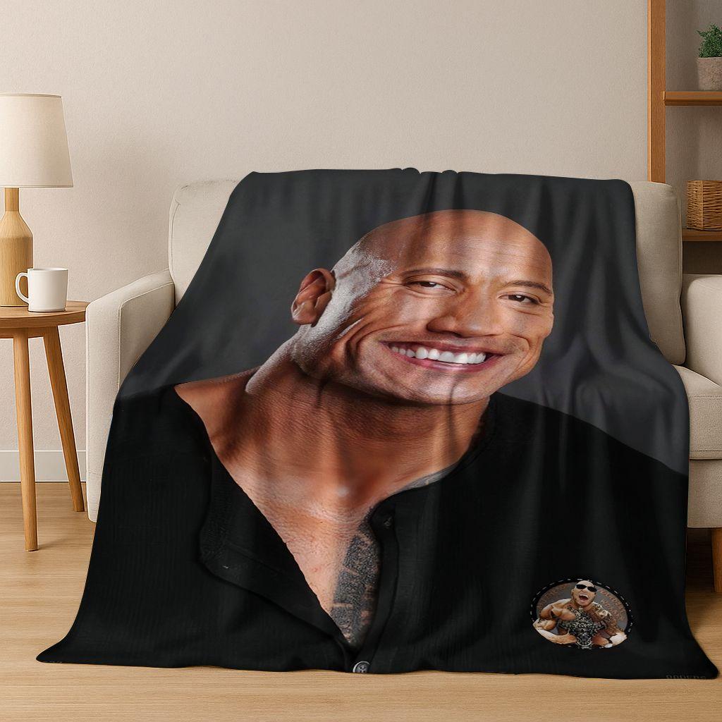 Strong The Rock Dwayne Johnson Art Flannel Blanket,Cozy Soft Throw Blanket for Home Bedroom Bed Sofa Picnic Office Cover Gift