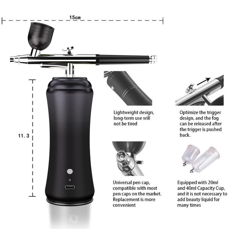 Handheld High Pressure Beauty Facial Water Oxygen Injection Makeup Spraying Nail Model Spray Gun