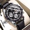 POEDAGAR Fashion Men's Watches High Quality Luminous Waterproof Male Wristwatch Leather Chronograph Date Sports Quartz Clock