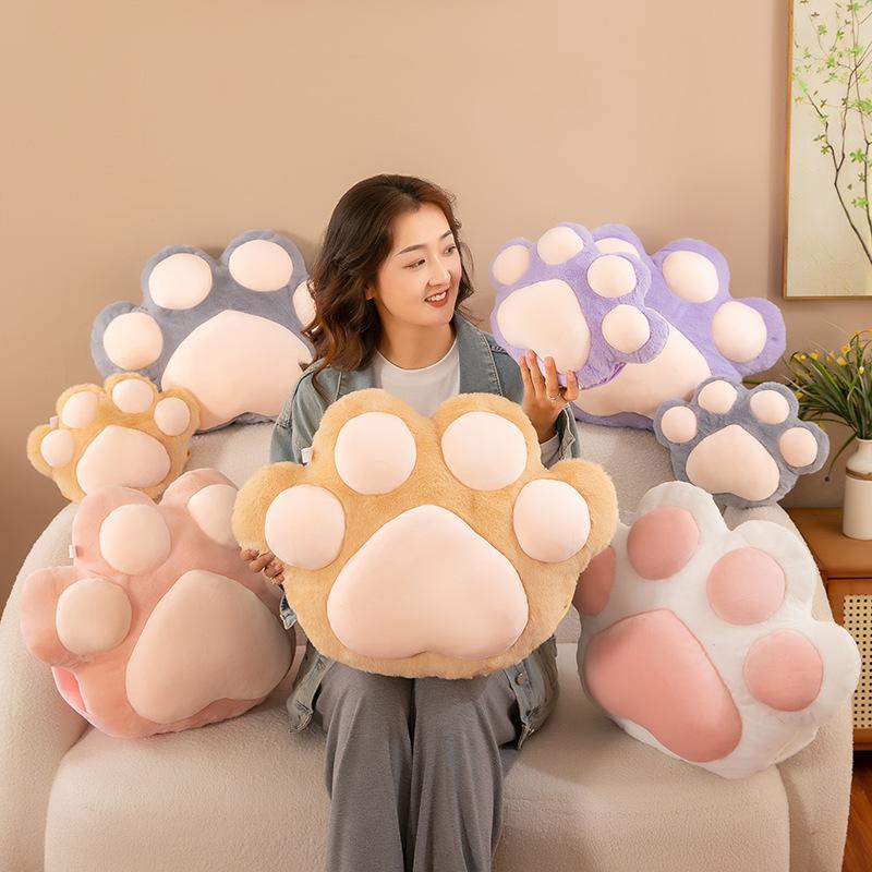 Cat Claw Bear Paw Throw Pillow Plush Toy Winter Hand Warm Intervention Doll Bedside Sofa Cushion