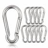 Keyring Carabiner - AIMOONSA - Pack of 10 - Diameter 6 Mm - Load 160 Kg - Galvanized, 60x30x6 Mm
