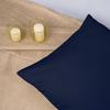 Cotton bedding 140x200 natural satin weave smooth dark navy blue