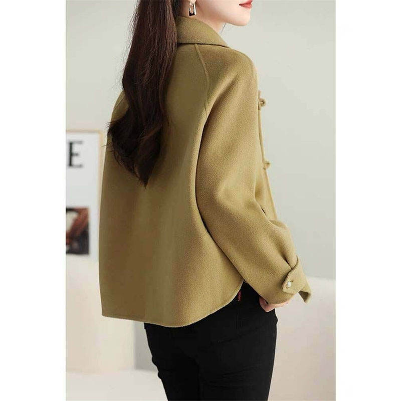 Damen Herbst Gepolsterte Wolljacke Locker Klein Altersreduzierende Oberbekleidung