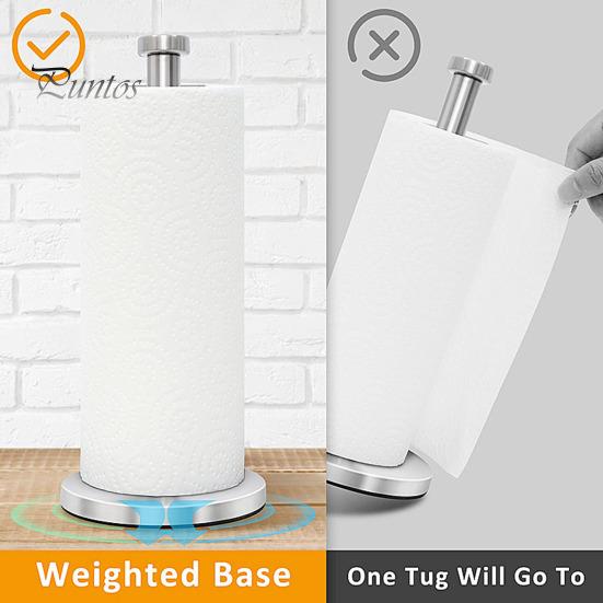Countertop Paper Towel Holder with Weighted Anti-Slip Base Rust-Proof Corrosion Resistant Stainless Steel Paper Towel Holder