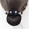 Pearl for Stewardess Nurse Flower Hairnet Women Spring Clip Mesh Snood Korean Style Headwear