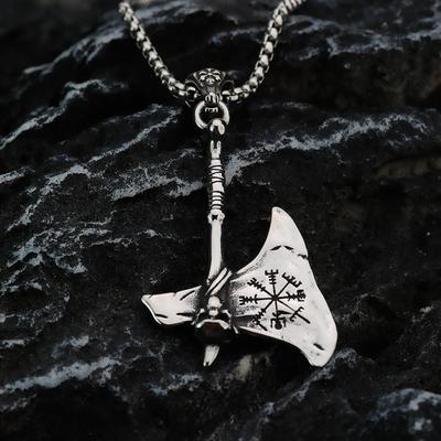 European and American Retro Stainless Steel Men's Pendant Personalized Viking Axe Pendant Necklace