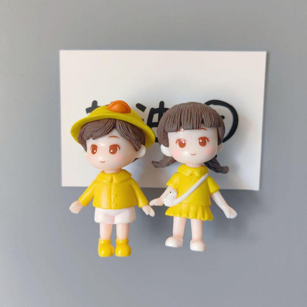 Custom Celebrity Couple Character Fridge Magnet - Creative Wedding Door Decoration & Message Holder