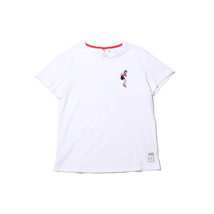 (WMNS) PUMA x Charlotte Crossover SP20 Small Pattern Round Neck Short Sleeve White Women s 596763-57 S