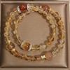 Exquisite Yellow Topaz Double Circle Bracelet: Elegant and Versatile Luxury for Women