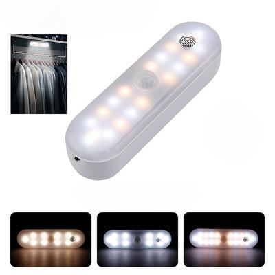 3A Body Sensor Touch Cabinet Lamps Fingerprint Control Stepless Dimming Rechargeable Bar Lamp