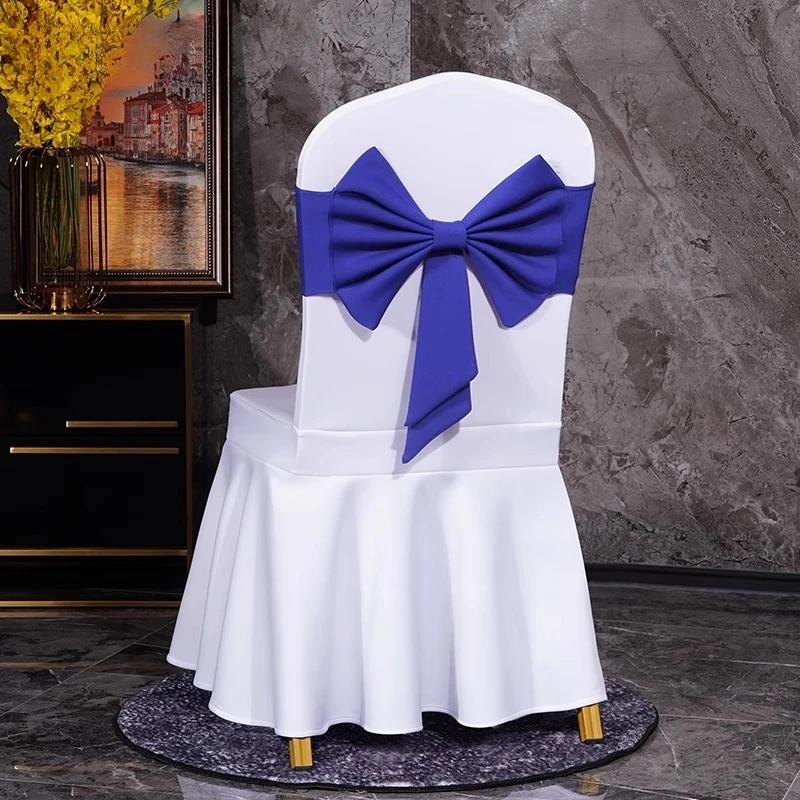 Spandex High Quality Chair Sash Fit All Chairs With Decorative Ready Made Bow Tie Knot Ideal for Wedding and Event Decoration