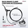 BUCKLOS Frein E-Bike 4 Pistons Coupure de Puissance Trottinette Électrique Frein à Disque Hydraulique 1150mm 1950mm VTT Frein Hydraulique Pièces