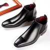 Fashion New Men's Winter Black Brown Warm Plush Patent Leather Shoes Male Fashion High Tops Comfort Snow Ankle Boots