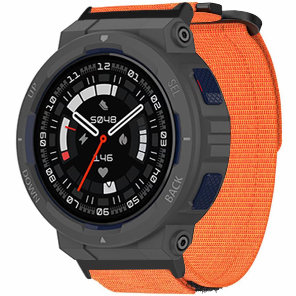 

For Huami Amazfit Active Edge (A2212) Sports Smartwatch Strap Magic Tape Design Nylon Band Orange