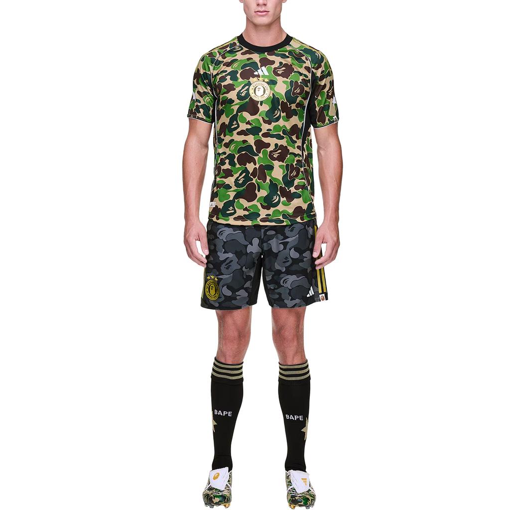 Adidas X A Bathing Ape Collaboration FW25 FB Logo Letter Three Stripes Sports Shorts Unisex Shorts KB2204