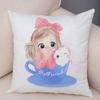 Cute Cartoon Girl and Cat Cushion Cover for Children Room Sofa Home Car Decor Lovely Child Pillow Case Plush Pillowcase 45x45cm