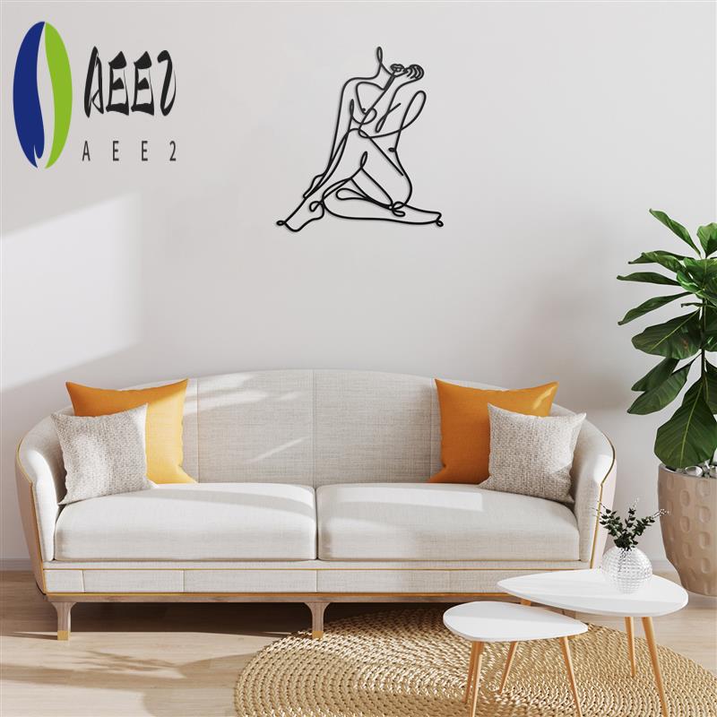 AEE2-Minimalist Female Body Wire Art Decor Abstract Metal Woman Shape Wall Decor Wall Art Decor Metal Female Wall Decor чёрный